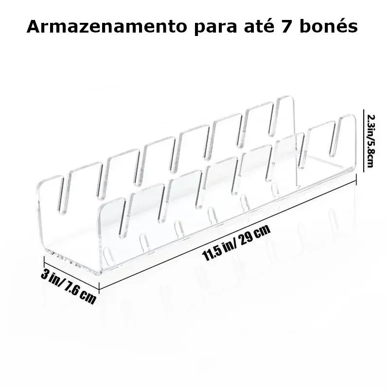 Organizador em acrílico para bonés