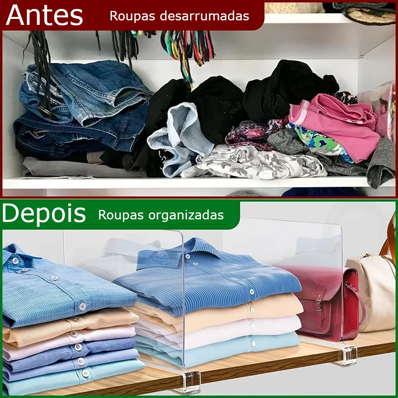 Prateleira transparente para armário