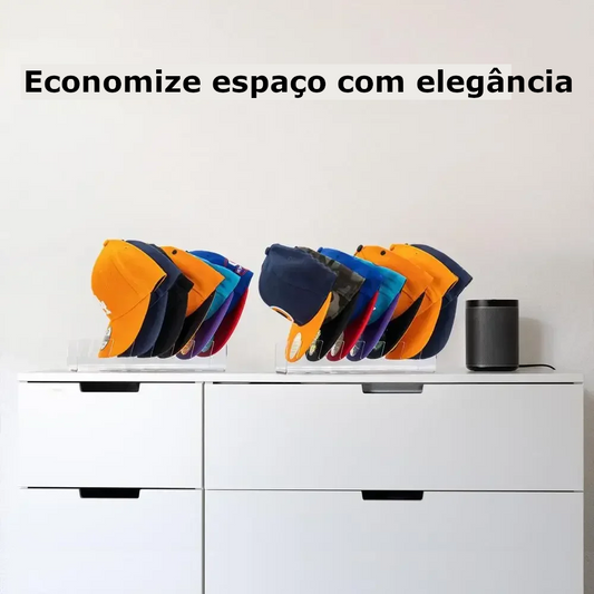 Organizador em acrílico para bonés