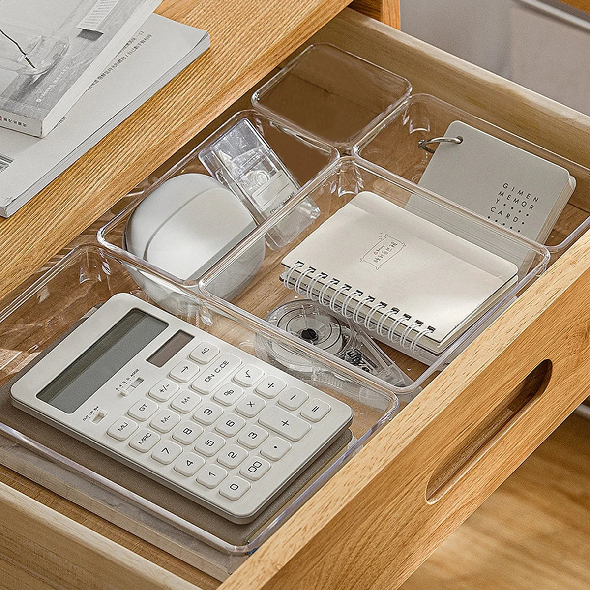 Conjunto de organizadores em acrílico para gavetas