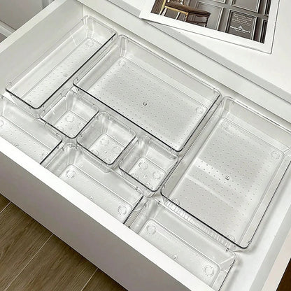 Conjunto de organizadores em acrílico para gavetas