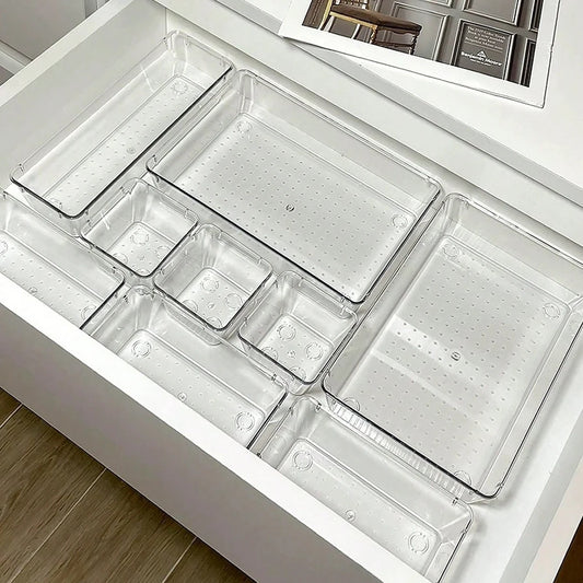 Conjunto de organizadores em acrílico para gavetas
